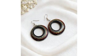 Handcrafted Painting Wood Earrings Premium Quality